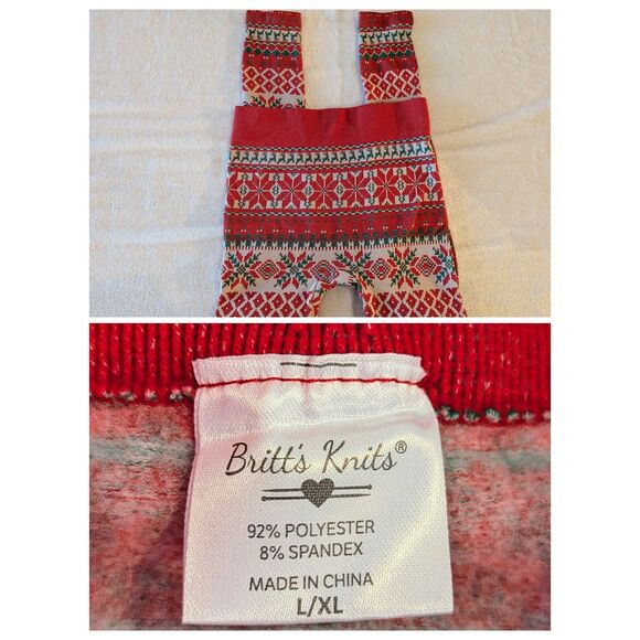 Bundle of 2 Christmas theme leggings (Old Navy/Britt's Knits)   Sz L - Picture 7 of 11